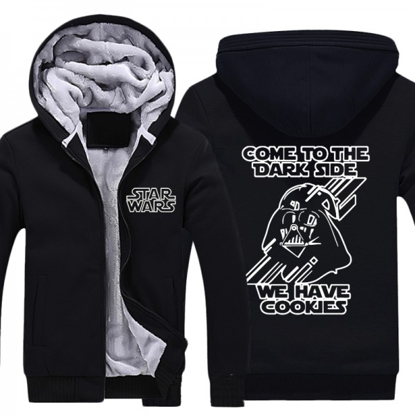 Mens Casual 2015 Movie Star Wars 7 The Force Awakens Darth Vader Come to the Dark Side Thick Winter Hoodies