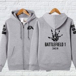 Mens Casual 2016 Game Battlefield 1 Frostbite 3 Logo Zip up Cotton Printing Pattern Hoodie Sweatshirts Coat 