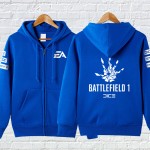 Mens Casual 2016 Game Battlefield 1 Frostbite 3 Logo Zip up Cotton Printing Pattern Hoodie Sweatshirts Coat 