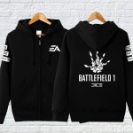 Mens Casual 2016 Game Battlefield 1 Frostbite 3 Logo Zip up Cotton Printing Pattern Hoodie Sweatshirts Coat 