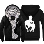 Mens Casual 2016 The Flash Star Laboratories Logo Hoodies Zip up Winter Super Warm Fleece Sweatshirts
