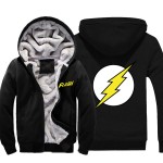 Mens Casual 2016 The Flash Star Laboratories Logo Hoodies Zip up Winter Super Warm Fleece Sweatshirts