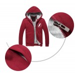 Mens Casual 2016 The Flash Star Laboratories Logo Hoodies Zip up Winter Super Warm Fleece Sweatshirts