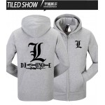 Mens Fashion Winter Autumn Death Note Hoody Black White Gray Color Death Note L Pullover Hoodies For Adult