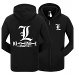Mens Fashion Winter Autumn Death Note Hoody Black White Gray Color Death Note L Pullover Hoodies For Adult