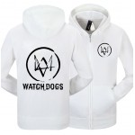 Mens Fashion Winter Autumn Watch Dogs Hoody Black White Gray Color Watch Dogs Pullover Hoodies For Adult