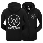 Mens Fashion Winter Autumn Watch Dogs Hoody Black White Gray Color Watch Dogs Pullover Hoodies For Adult