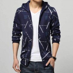 Mens Hoodies New Fashion Slim Fit Brand Casual Geometric Pattern Printed Hooded Mens Sweatshirts Felpa Uomo Big Size M to 5XL