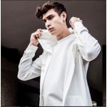 Mens Hoodies and Sweatshirts Oversized Hombre Hip Hop Men Hooded Sweatshirt Hoodies Long Section Cardigan Coat Cape Cloak