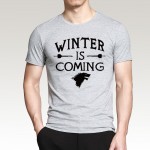 Mens Letter Printed Game of Thrones Winter Is Coming T-Shirt 2016 Summer Hip Hop Short Sleeve O-Neck Tee Fashion Streetwear Tops