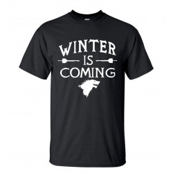 Mens Letter Printed Game of Thrones Winter Is Coming T-Shirt 2016 Summer Hip Hop Short Sleeve O-Neck Tee Fashion Streetwear Tops