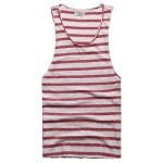Mens Undershirt Tank Top Vest Sleeveless t shirt Top for men Fitness Summer Beach Bamboo cotton striped 2016 new