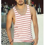 Mens Undershirt Tank Top Vest Sleeveless t shirt Top for men Fitness Summer Beach Bamboo cotton striped 2016 new
