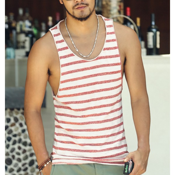 Mens Undershirt Tank Top Vest Sleeveless t shirt Top for men Fitness Summer Beach Bamboo cotton striped 2016 new