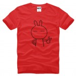 Mens cartoon cute rabbit Keith yes Printed T Shirt Tshirt Men 2016 New Short Sleeve O Neck Cotton T-shirt Tee Camisetas Hombre