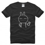 Mens cartoon cute rabbit Keith yes Printed T Shirt Tshirt Men 2016 New Short Sleeve O Neck Cotton T-shirt Tee Camisetas Hombre