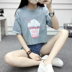 Merry Pretty harajuku kawaii t shirt women summer new ice cream cotton loose t-shirt female crop top tees camisetas mujer 