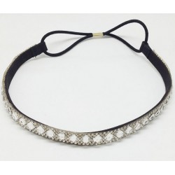 Metting Joura Women Girls Bohemian Vintage Ethnic Crystal Beads Elastic Handmade Headband Hair Accessories