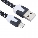 Micro USB Cable 1M/2M/3M Length Android Phone Tablet PC USB Data Sync Charging Cable Flat Noodle Fabric Braided USB Cable