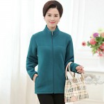 Middle Aged Woman Polar Fleece Jackets Womens Plain Multicolor Fleece Coat Stand Collar Warm Camperas Mujer Abrigo Ladies Jacket