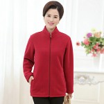 Middle Aged Woman Polar Fleece Jackets Womens Plain Multicolor Fleece Coat Stand Collar Warm Camperas Mujer Abrigo Ladies Jacket