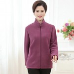Middle Aged Woman Polar Fleece Jackets Womens Plain Multicolor Fleece Coat Stand Collar Warm Camperas Mujer Abrigo Ladies Jacket