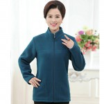 Middle Aged Woman Polar Fleece Jackets Womens Plain Multicolor Fleece Coat Stand Collar Warm Camperas Mujer Abrigo Ladies Jacket