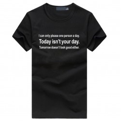 Middle Today isn't your day men's funny slogans t-shirts Personalized hip-hop t shirt homme brand fitness o-neck black tops tee