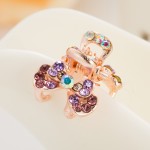Mini Cute Crab For Hair Trendy Flower Butterfly ULET Hair Clip Rhinestone Claws Imitation Crystal Simulated Decorated  Metal