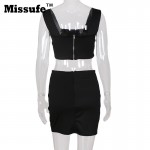 Missufe 2 Pcs Set Women Summer Mini Tunic 2017 Casual Vestidos Ukraine Sexy Evening Club Bandage Bodycon Party Dresses