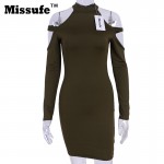 Missufe Black Red Green Off Shoulder Mini Summer  Dress Vestidos Uraine Robe 2017 Sexy Bandage Bodycon Women's Party Dresses