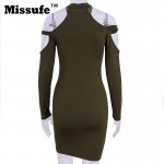 Missufe Black Red Green Off Shoulder Mini Summer  Dress Vestidos Uraine Robe 2017 Sexy Bandage Bodycon Women's Party Dresses