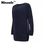 Missufe Casual Side Zipper Sweater Dress Sexy Mini Vestidos O Neck Loose Knitted Party Women's Dresses 2017 Spring