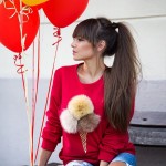 Missufe Plain Blue Cotton Women Jumper Sweatshirt Colorful Ice Cream 3D Artificial Fur Plush Ball Casual Women Tops Pullovers