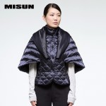 Misun 2016 vintage cloak design short down coat faux two piece poncho down coat female 