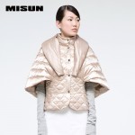 Misun 2016 vintage cloak design short down coat faux two piece poncho down coat female 