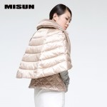 Misun 2016 vintage cloak design short down coat faux two piece poncho down coat female 