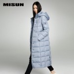 Misun embroidery lengthen thickening over-the-knee long design with a hood down coat female