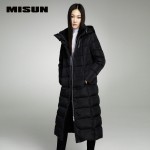 Misun embroidery lengthen thickening over-the-knee long design with a hood down coat female