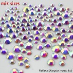 Mix Sizes SS3-SS16(1.3mm-4.0mm) 3D Nail Art Rhinestones Shiny Clear AB Non HotFix Stones Flatback For Nails Decoration