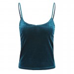 Moda Jihan New Velvet Tank Tops Women Camisole Vest Soft Velour Comfy And Stretchable Short Ladies V Neck Slim Sexy Camis Tops