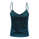 Moda Jihan New Velvet Tank Tops Women Camisole Vest Soft Velour Comfy And Stretchable Short Ladies V Neck Slim Sexy Camis Tops