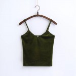 Moda Jihan New Velvet Tank Tops Women Camisole Vest Soft Velour Comfy And Stretchable Short Ladies V Neck Slim Sexy Camis Tops