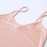 Moda Jihan New Velvet Tank Tops Women Camisole Vest Soft Velour Comfy And Stretchable Short Ladies V Neck Slim Sexy Camis Tops
