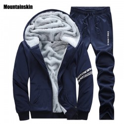 Mountainskin Winter Mens Hoodies Spring Men Sportswear Suits Male Tracksuits Fleece Thick Male Sweatshirt Casual Men Coats SA139