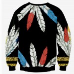 Mr.1991INC 3D sweatshirt men tracksuits tops funny print feather Indigenous riding horse man 3d hoodies thin slim Asia S-XL