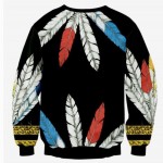 Mr.1991INC 3D sweatshirt men tracksuits tops funny print feather Indigenous riding horse man 3d hoodies thin slim Asia S-XL