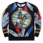 Mr.1991INC 3D sweatshirt men tracksuits tops funny print feather Indigenous riding horse man 3d hoodies thin slim Asia S-XL