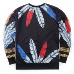Mr.1991INC 3D sweatshirt men tracksuits tops funny print feather Indigenous riding horse man 3d hoodies thin slim Asia S-XL