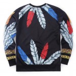 Mr.1991INC 3D sweatshirt men tracksuits tops funny print feather Indigenous riding horse man 3d hoodies thin slim Asia S-XL